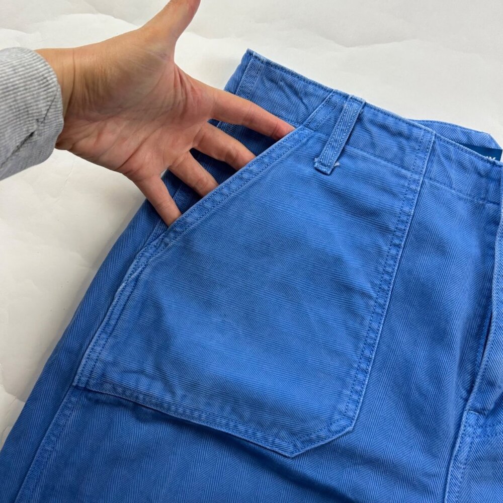 Old Navy Cornflower Blue Dyed Denim High Rise Baggy Wide Leg Pants 12 - Picture 3 of 7